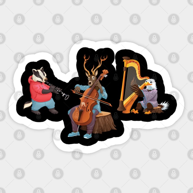 Animal Musicians Sticker by ddraw